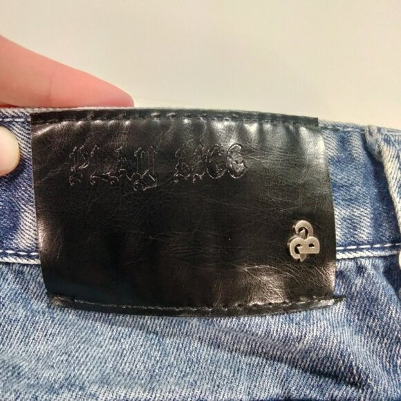 Vtg Y2K Play Bigg Mens Jean shorts Jorts Baggy Wide Leg Skater Jeans Den… - Picture 7 of 8